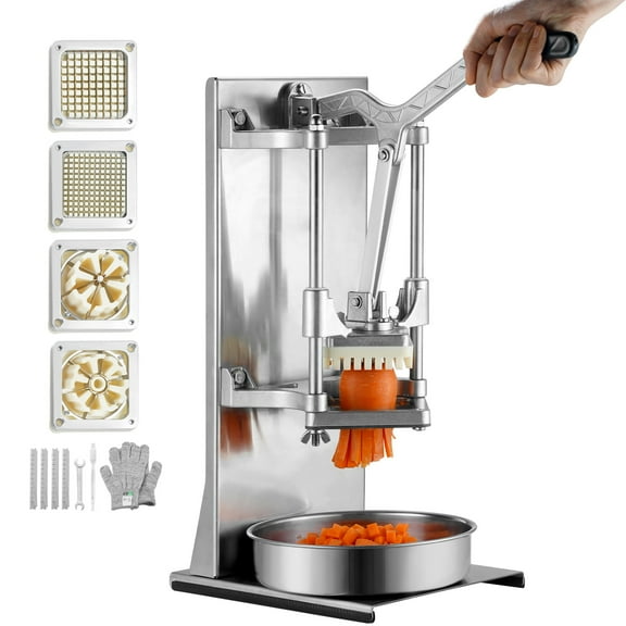 KFFKFF Commercial Vegetable Dicer French Fry Cutter with 4 Blades Wedge Slicer