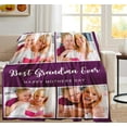 thumbnail image 4 of Custom Blanket with Photo Personalized Picture Flannel Blanket Customized Happy Birthday Gifts for Women Men Dad Mom Wife Husband Grandma Grandpa Sister Daughter Son Best Friend Blankets, 4 of 5