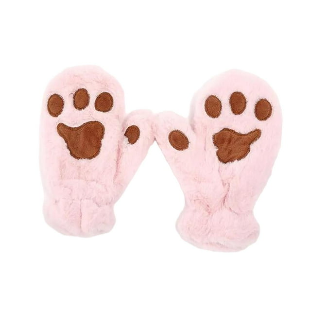 Guantes de cosplay para Mujeres y niñas Salvador Guantes de felpa suaves rosa