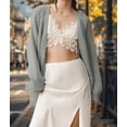 thumbnail image 6 of Open Front Chunky Cardigan Sweaters for Women Dressy Lace Long Sleeve Cable Knit Sweater Outwears Gray S, 6 of 10