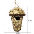 thumbnail image 2 of Straw Bird House Natural Handmade Hanging Bird Hut Woven Bird Nest for Outside, 2 of 10