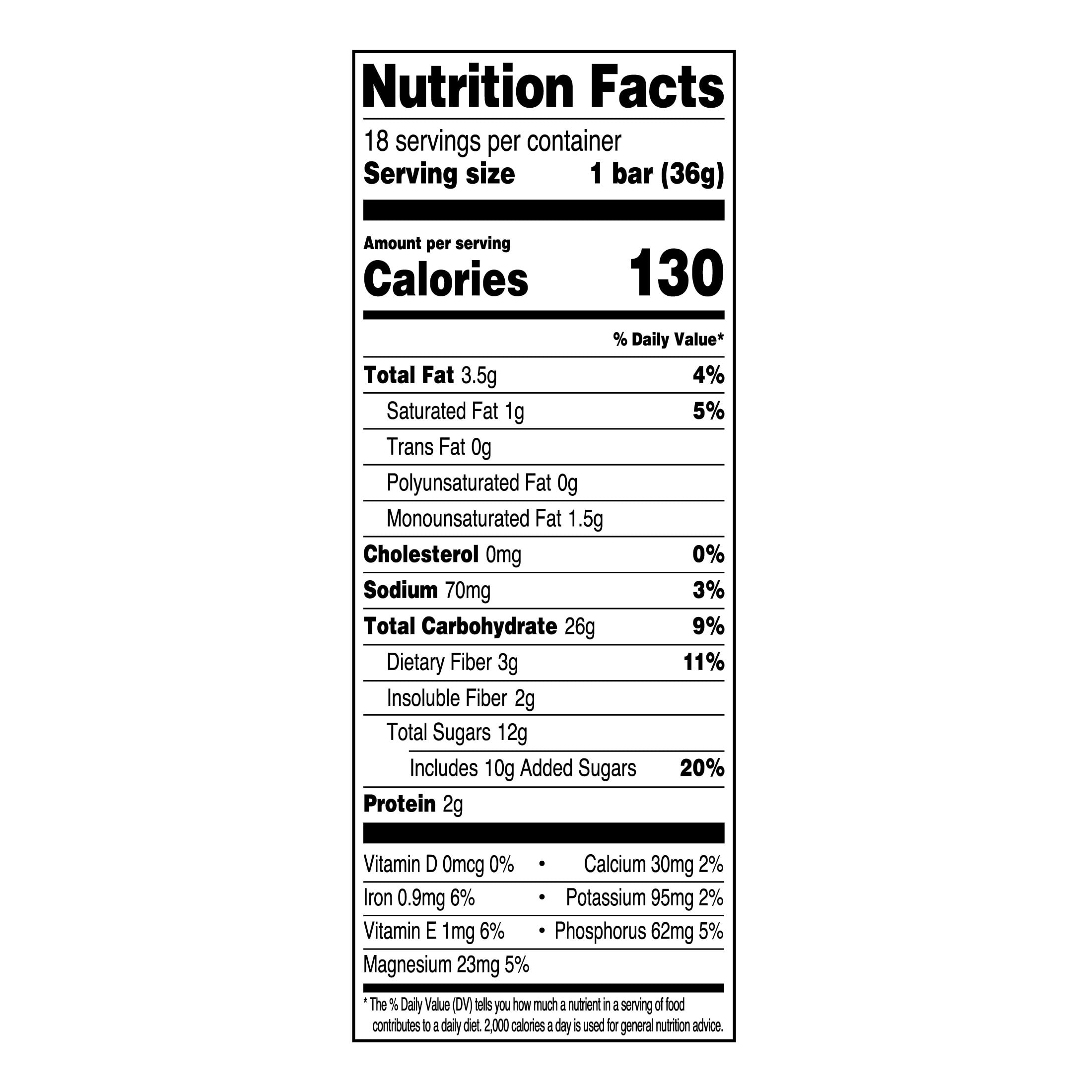 Great Value Iced Oatmeal Whole Grain Baked Bars, 1.27 oz, 18 Count