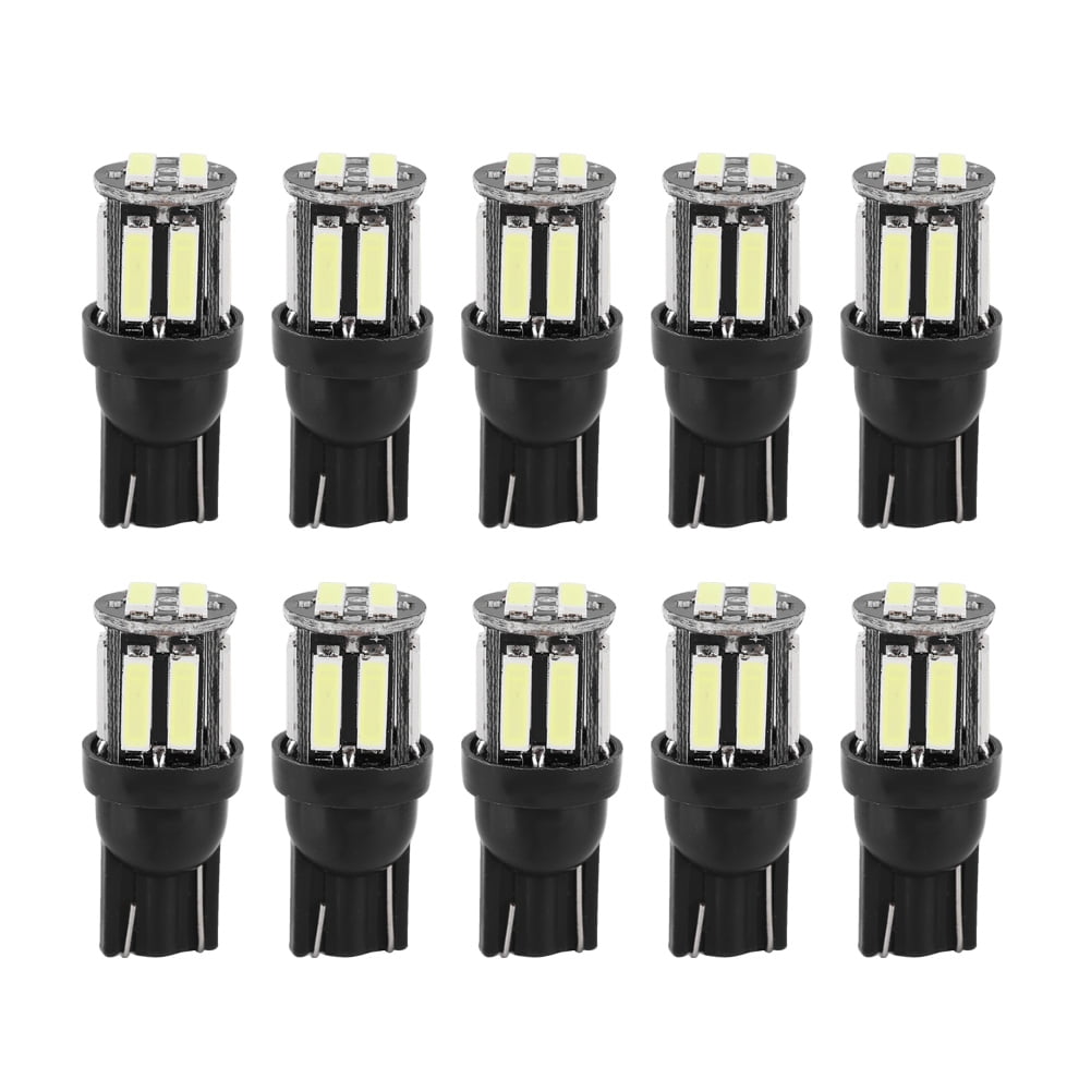 10Pcs T10 7020 10Smd Car Led Wedge Reverse Instrument Panel Width Lamp