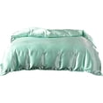 thumbnail image 2 of Cooling Ice Silk Duvet Cover – King Size 90x78 Inch Breathable Polyester Quilt Case – Soft Washed Finish for Hot Sleepers,Green, 2 of 6