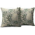 thumbnail image 2 of Sage Green Cream Dahlia Pillow Covers 18x18 Set of 2 Rustic Geometric Spring Floral Outdoor Decorative Throw Pillows Summer Farmhouse Pillowcases Linen Cushion Case Decor for Home Sofa Couch Bed, 2 of 6