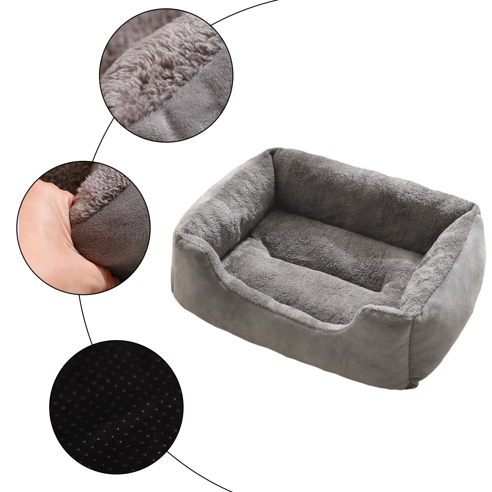 Dog Bed for Large Medium Small Dogs, Rectangle Washable Sleeping Orthopedic Pet Sofa Bed, Soft Calming Cat/Puppy Beds for Indoor Cats