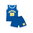 thumbnail image 3 of iixpin Kids Boys Soccer Jersey Outfits Basketball Football Training Suit Tank Vest with Shorts Blue 6-7, 3 of 7