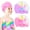 Pink+Purple, variant on 2 pcs Kids Swim Cap Silicone Swimming Cap for Boys Girls (Age 3-12) Cover Ears Waterproof Bathing Cap Keep Hair Dry Swimming Hat for Hair