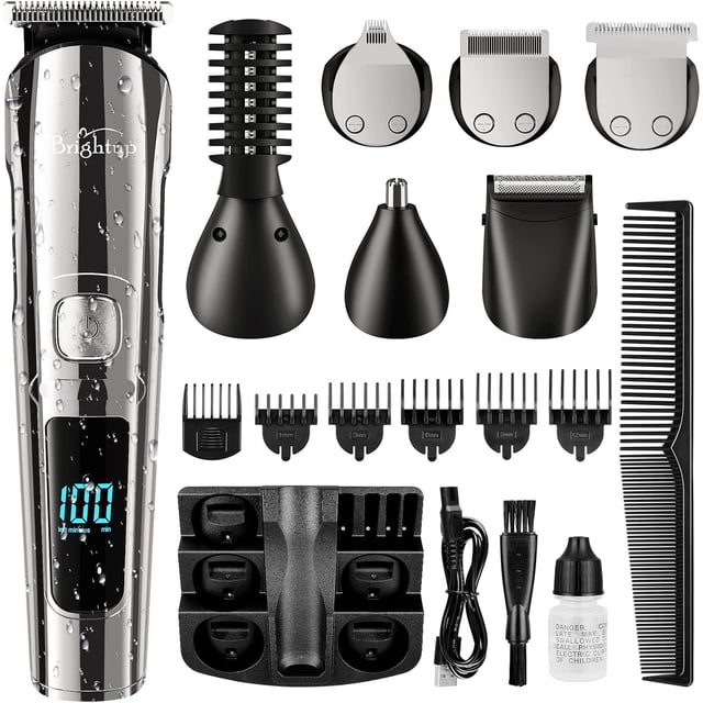 Tondeuse à Barbe pour Hommes - Rasoir Électrique et Rasoir, Ensemble de Tondeuses Sans Fil, Trousse de Soins pour Hommes Étanche IPX7, Cadeaux pour Hommes