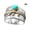 D, variant on FENGGHAO Mother’s Day Gift Silver Turquoise Diamond Ring for Women, Natural Gemstone Fashion Jewelry, High Quality Metal, Sizes 6-11