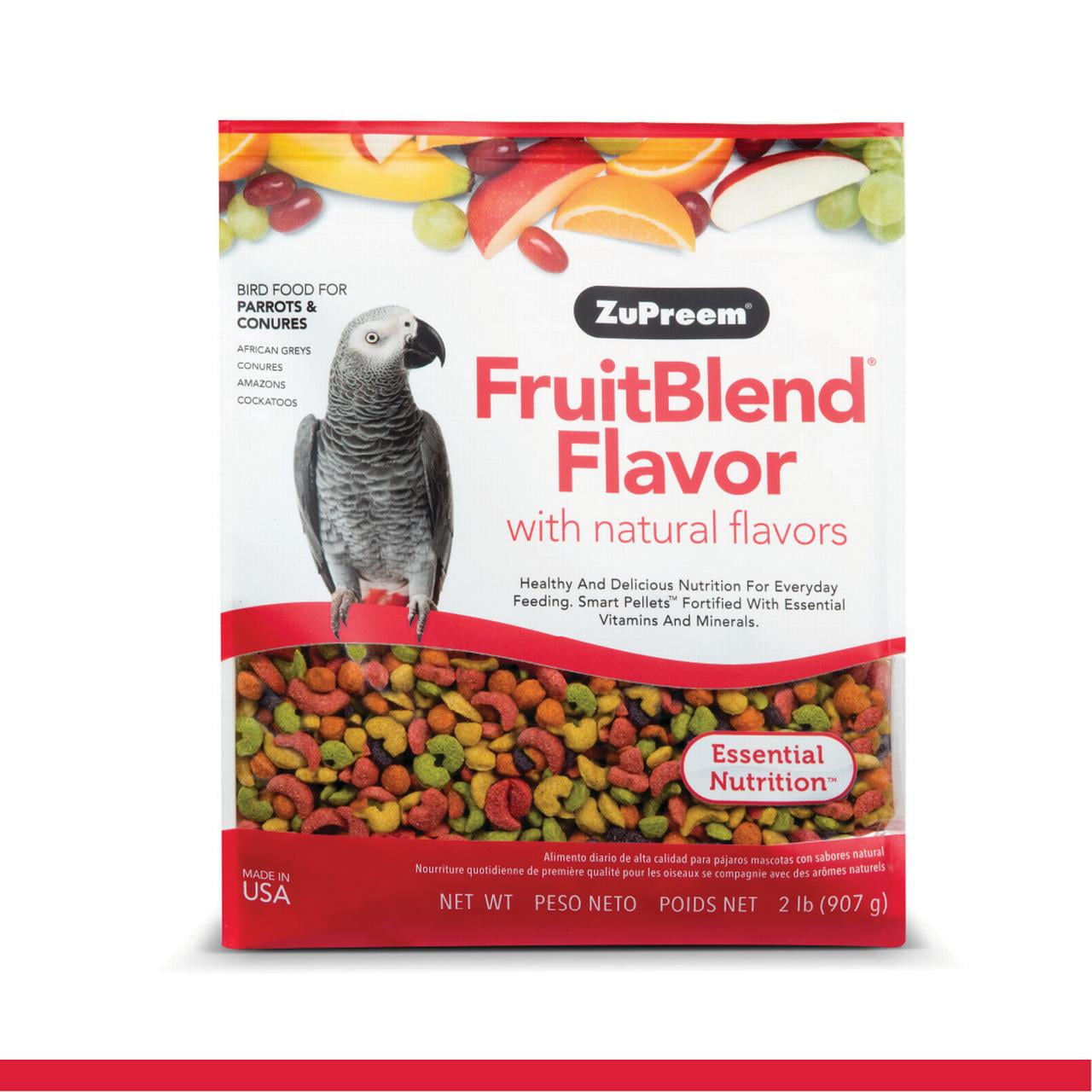 ZuPreem FruitBlend Flavor Bird Food with Natural Flavors for Parrots & Conures