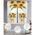 thumbnail image 2 of Sunflower Swag Curtains for Living Room/Bedroom Windows, Seasonal Yellow Botanical Blooms Bow Plaid Kitchen Curtains and Valances Set 36 Inch Length, Light Filtering Swags Valance Curtain Panels, 2 of 5