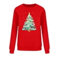 thumbnail image 4 of Sakmal Sweatshirts for Women Christmas Red Crew Neck Oversized Tops Winter Christmas Trees Sweatshirt for Women, 4 of 6