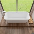 thumbnail image 6 of ALFI brand AB9952 67" White Rectangular Solid Surface Smooth Resin Soaking Bathtub, 6 of 11