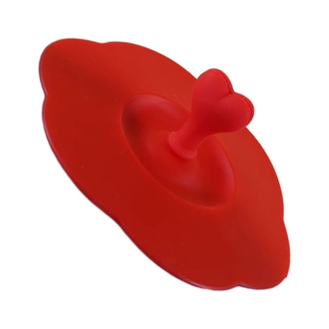 Injueey Cubierta de la taza del silicón de la categoría alimenticia de BPA para la limpieza y la portabilidad fáciles Tapas fáciles de Organizadores de utensilios de cocina rojo