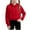 Red, variant on Taqqpue Girls Zip Up Cropped Hoodies Teen Casual Long Sleeve Full-Zip Sweatshirts Jackets Sport Solid Color Hooded Outwears with Pockets for Girls