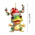 thumbnail image 3 of 2D Acrylic Christmas Frog Ornament, Happy Frog with Santa Hat Design for Christmas Tree Decorations, Christmas Decorations Indoor, Festive Holiday Hanging Pendant, 3 of 7