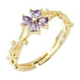 thumbnail image 1 of Anillo de Flor de Cuatro Hojas Personalizado Methold con Circón de Grado 3A, 1 of 6