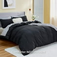 Bedsure Queen Black polyester microfiber material Duvet Covers 3 Pieces , 1 Duvet Cover 90x90