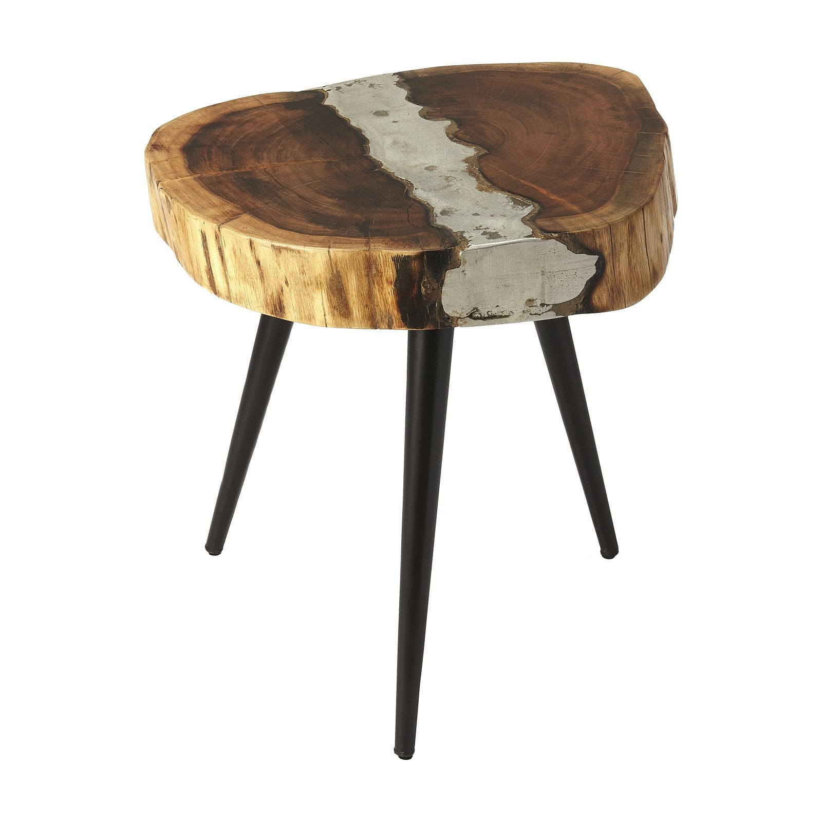 Butler Bisbee Molten Aluminum \u0026 Wood Bunching End Table - Walmart.com, image size:1600x1600