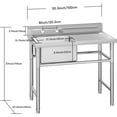 thumbnail image 3 of HELLONE Free Standing Utility Single Bowl Kitchen Sink with Workbench, Prep Commercial Sink Station for Restaurant, Laundry Room, Garage, Laundries, 42.4*26.4*18 IN, 3 of 7