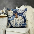 thumbnail image 2 of Fall Pillow Covers Pumpkins Throw Pillow Case Decorative Cushion Cover for Thanksgiving Home Office Decoration,Blue, White, 2 of 5