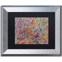 Trademark Fine Art "Birds vs Aliens" Canvas Art by Josh Byer, Black Matte, Silver Frame