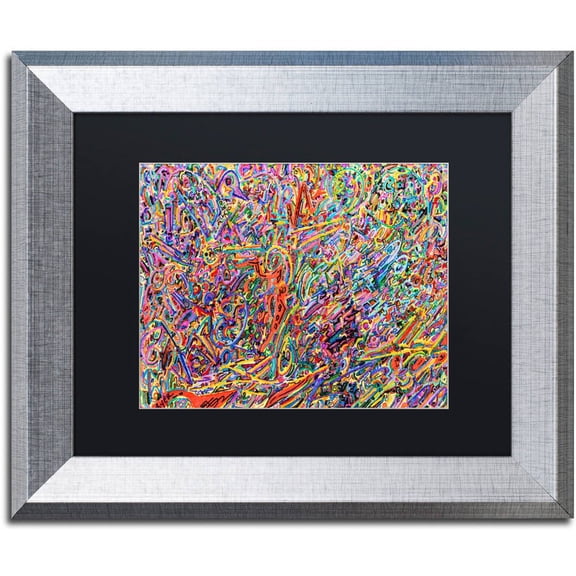 Trademark Fine Art "Birds vs Aliens" Canvas Art by Josh Byer, Black Matte, Silver Frame