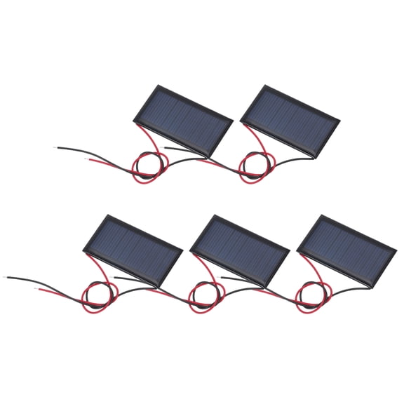 Uxcell 5 Pcs 5V 0.225W 45mA Mini Solar Panels, Small Polycrystalline Solar Cell Panel with 2 Cable for DIY Electric Toy Materials Kits Charger, 53mm x 30mm