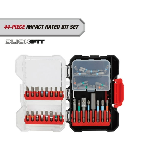Hyper Tough 44-Piece Impact Rated Bit Set in Click Fit Case