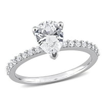 Everly Women's Created White Sapphire Engagement Ring in 10K White Gold