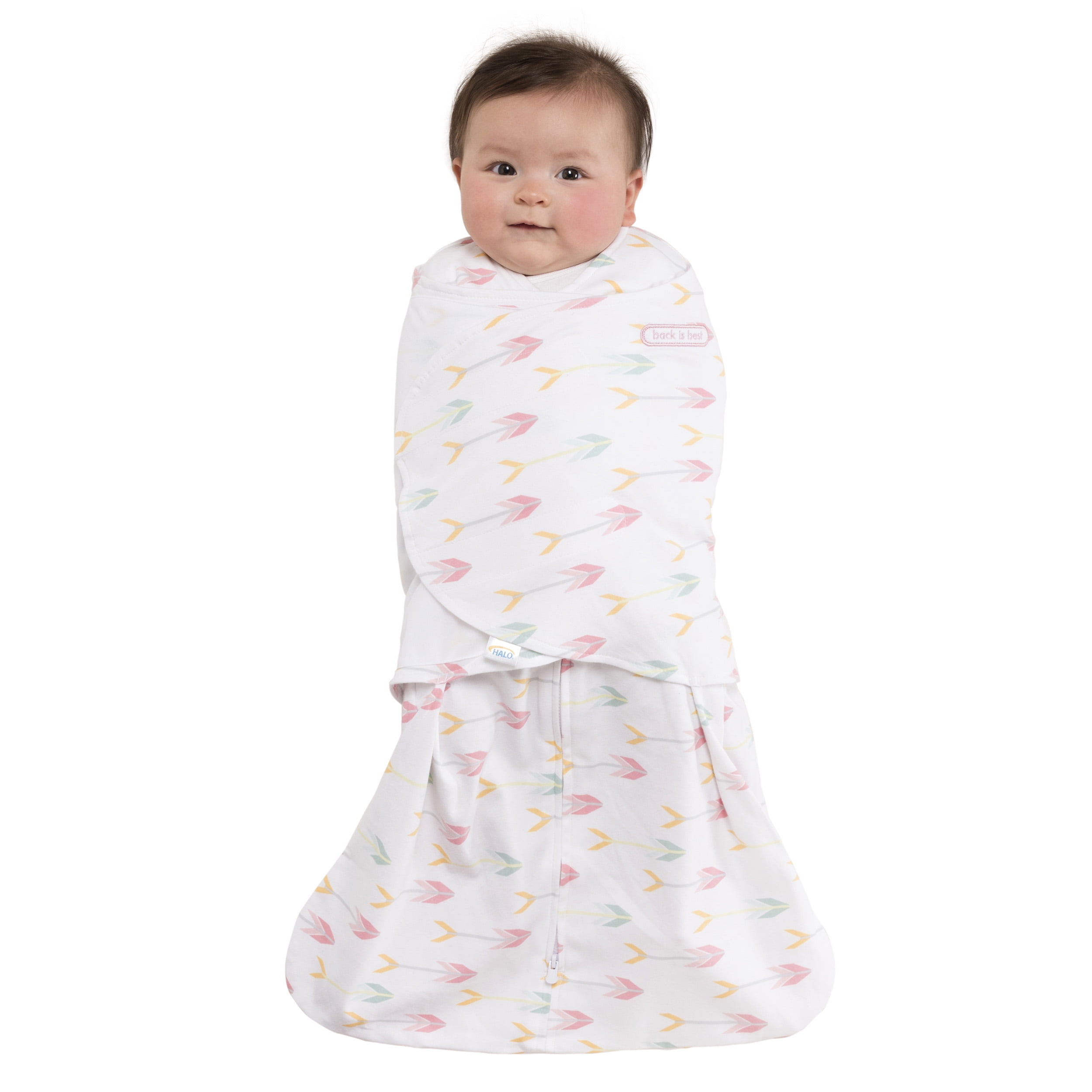 HALO SleepSack Swaddle, 100 Cotton, Pink Arrows Print, Newborn