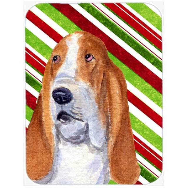 Carolines Treasures SS4597LCB Basset Hound Candy Cane Vacances Noël Verre Planche à Découper - Grande