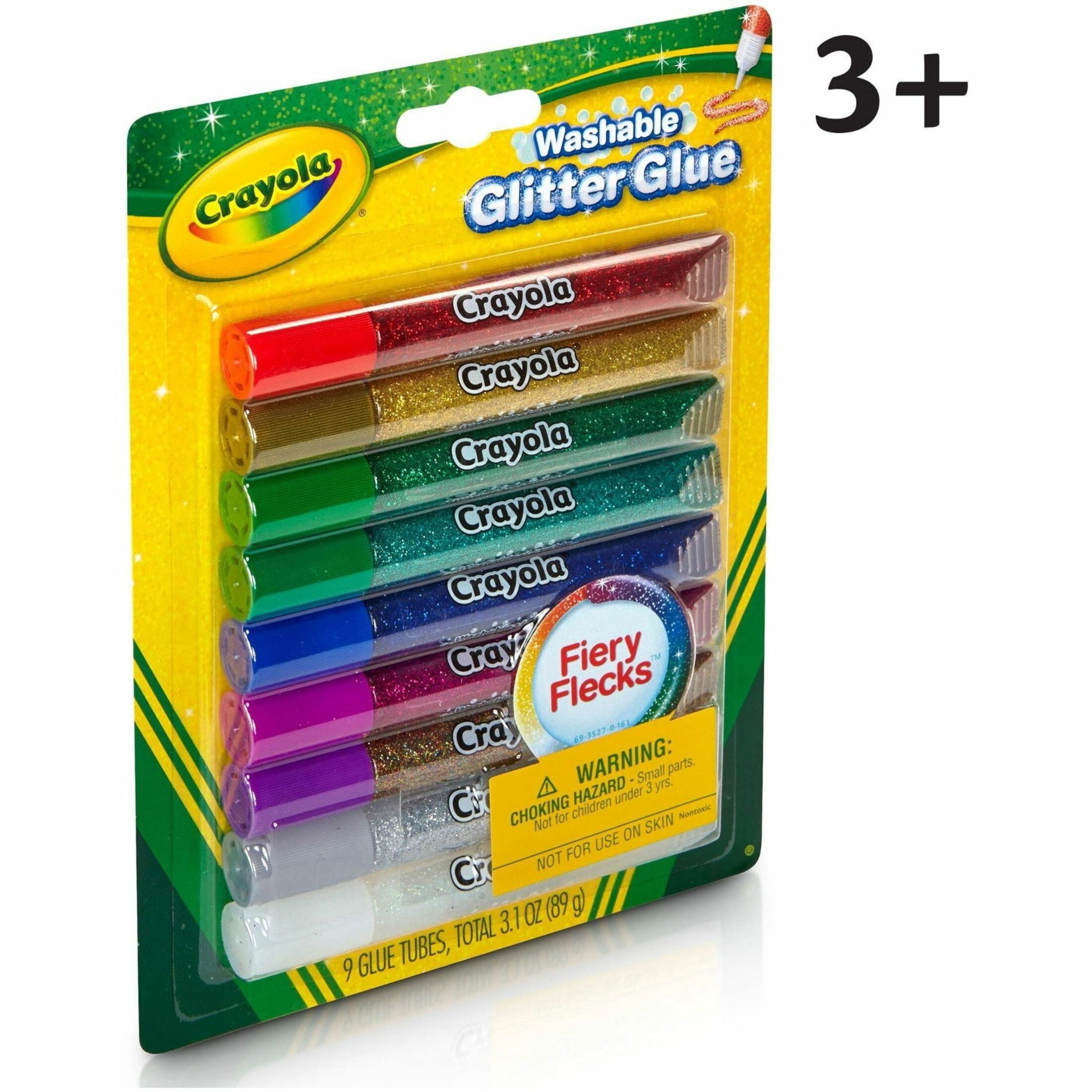 Crayola Bold Washable Glitter Glue with Fiery Flecks (27 Count)