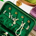 thumbnail image 4 of Double Layer Jewelry Box for Ladies,Gifts for Women, Luxury Elegant Anti-Tarnish Jewelry Case for Rings Bracelets Necklace Earrings, Necklace organizer with Ring holder, Green, 4 of 7
