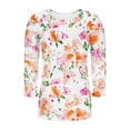 thumbnail image 6 of Yuanlook Half Sleeve Shirts for Women Casual Crew Neck Fall Tops Dressy Summer Work Blouses Clothes - Pink - M, 6 of 7