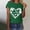 15Green, variant on mihongmao Shamrock Print T Shirts for Women Ladies and Gentlemen's Casual St. Patrick Print Short Sleeved Round Neck Top Green S
