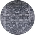 thumbnail image 1 of Ahgly Company Machine Washable Indoor Round Industrial Modern Charcoal Blue Area Rugs, 3' Round, 1 of 7