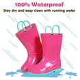 thumbnail image 4 of Litfun Toddler Kids Rain Boots for Boys Girls, Size 1 Big Kid, Rose Pink, 4 of 8