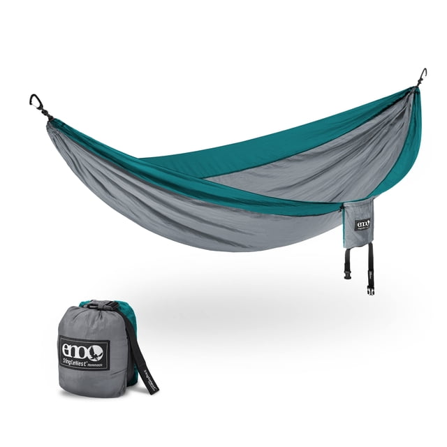 Hamaca ENO SingleNest - Hamaca portátil liviana para 1 persona - para acampar, caminar, hacer mochileros, viajar, un festival o la playa - Gris/Espuma de mar