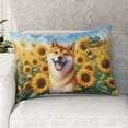 thumbnail image 2 of Shiba Inu Hello Summer Sunshine Sunflowers Spring Retro Vintage Quilt Pillowcase Shibas Dog Lovers Gifts Idea Throw Pillow Cover Bed Home Decor - 00008, 2 of 5