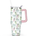 thumbnail image 2 of 40oz Cute Childish Tooth Stainless Steel Flip Straw Tumbler Spill Proof Travel Cup Double Wall Vacuum Insulated Coffee Mug with Handle, 2 of 6