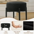 thumbnail image 3 of TUAREX Counter Height Bar Stools, Set of 2, 24" Modern Backless Round Bar Stools, Boucle Sherpa Padded Cover, for Kitchen Island, Black, 3 of 5