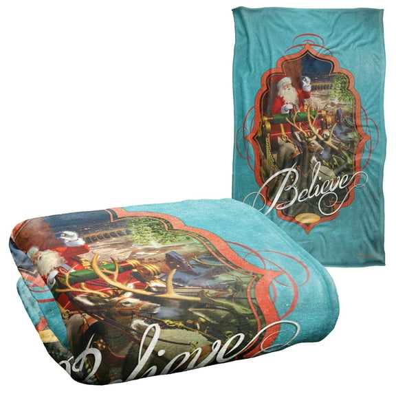 Polar Express Believe Santa Silky Touch Super Soft Throw Blanket 36' x 58'