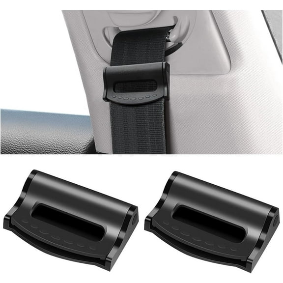 2PCS Car Seatbelt Adjuster, Universal Auto Seat Belt Clips for Adults/Kids, Comfort Car Shoulder Neck Protector Strap Positioner, Seatbelt Locator Retainer Locking Clips for Car, SUV, Black