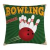 Vintage Decor Throw Pillow Cushion Cover, Bowling Balls and Pins Design Western Sport Hobby Leisure Winner Artsy Art Print, Decorative Square Accent Pillow Case, 18 X 18 Inches, Multi, by Ambesonne