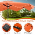 thumbnail image 2 of Summit Living 10FT Solar LED Outdoor Market Patio Umbrella With Easy Tilt Adjustment, Orange, 2 of 9