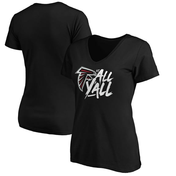 Women's Black Atlanta Falcons Falcons vs. All Y'all V-Neck T-Shirt