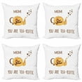 thumbnail image 1 of Saying Throw Pillow Cushion Case Pack of 4, Funny Mothers Day Themed Mom You Are Tea-riffic Lettering and Pot, Modern Accent Double-Sided Print, 4 Sizes, Chocolate Mustard, by Ambesonne, 1 of 2