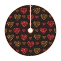 Sikiie Gold Glitter Heart Nativity Christmas Tree Skirt, Jesus Christian Winter Holiday Tree Mat Decoration(30-48IN)